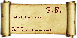 Fábik Bettina névjegykártya